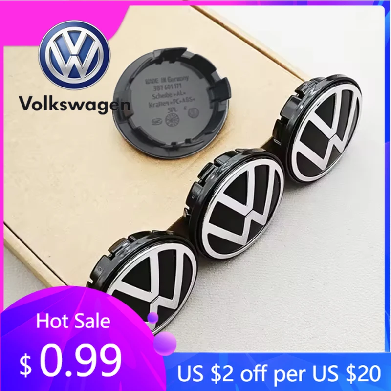 

2026 Hot For Volkswagen VW 4pcs 56mm 65mm Car Logo Wheel Center Caps Hubcap Cover Car Accessories For VW Volkswagen Jetta MK5 Go