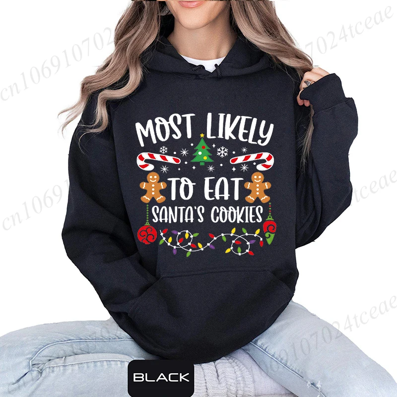 여성용 후드티는 크리스마스 프린트 패션 스웨트셔츠가 가장 확률이 높습니다. 캐주얼한 가족 매칭 스트리트웨어 친구 매칭 후드티