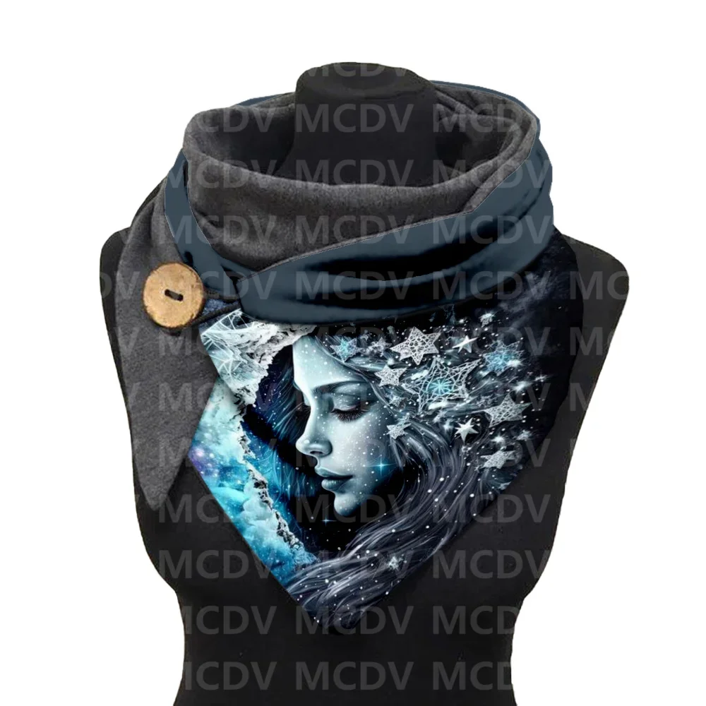 

Beautiful Woman Face 3D Printed Warm Fleece Casual Scarf And Shawl for Women Warm and comfortable Scarf