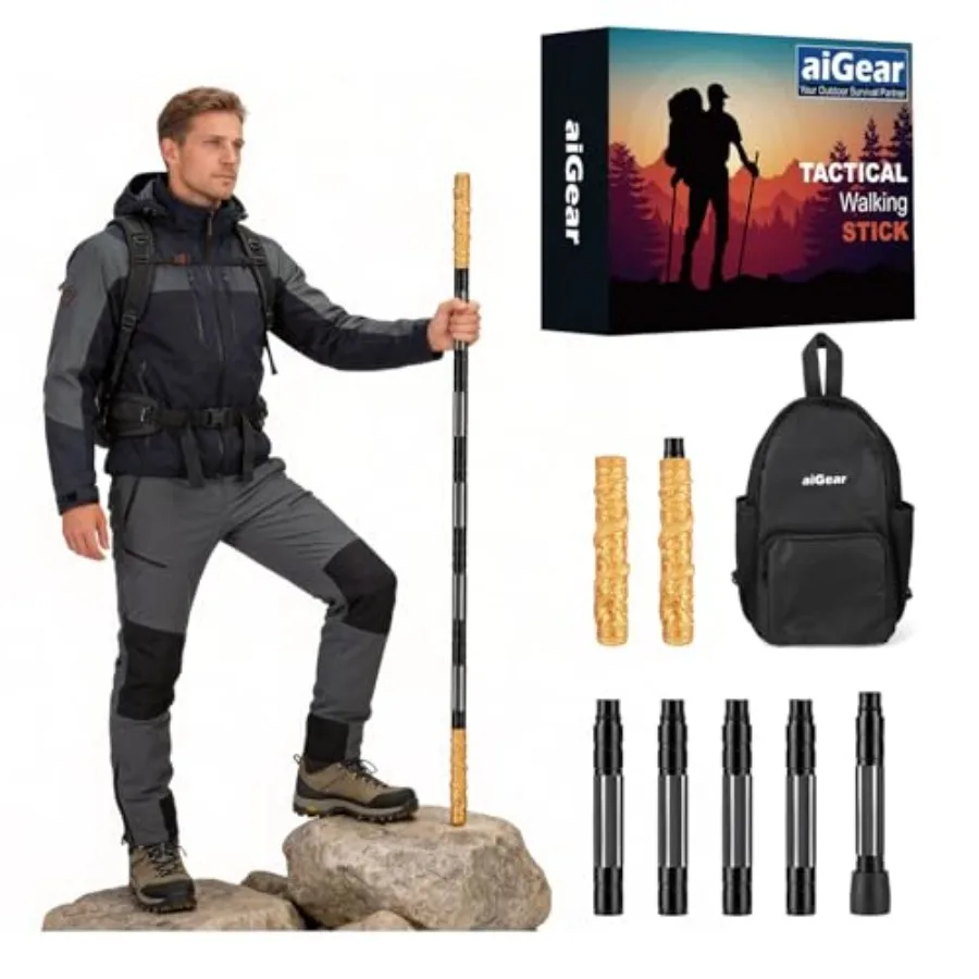 

Тактическая треккинговая палка 53 дюйма с рукояткой Black Myth Wukong, прочная алюминиевая палка для ходьбы Ruyi