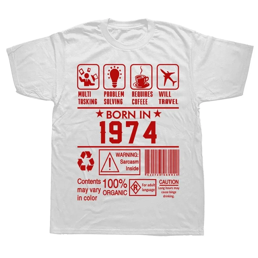 Novelty Awesome Born in 1974 -1976 Graphic Streetwear Short Sleeve Birthday Gifts Summer Style T-shirt Mens Clothing