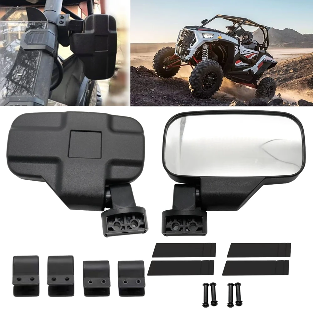 UTV 1.75' 2' Mirrors Side Rear View Mirrors W/ Free Rivets for Can Am Maverick X3 for Polaris RZR 800 900 1000 RZR PRO XP 2020