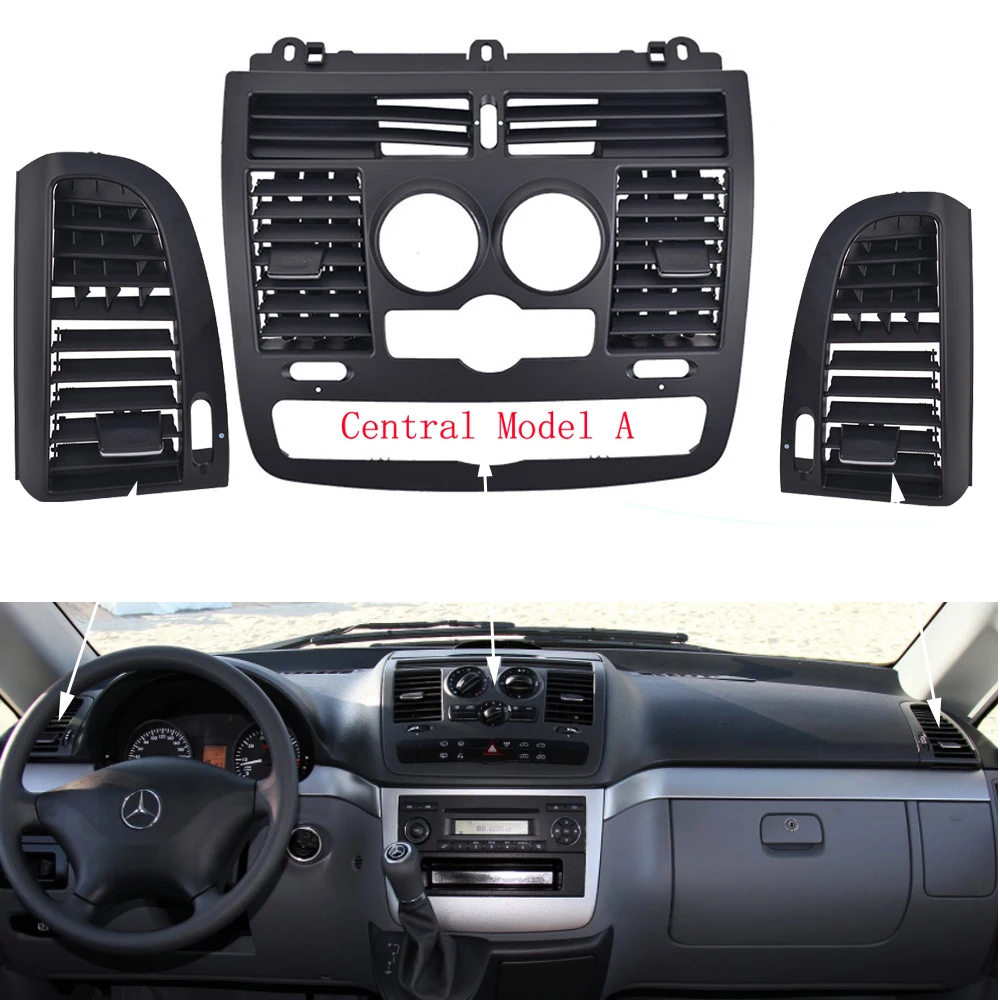 LHD RHD รถซ้ายขวา Centarl AC Vent Grille Air Outlet แผงสําหรับ Mercedes Benz Vito Viano W636 W639 2004-2015