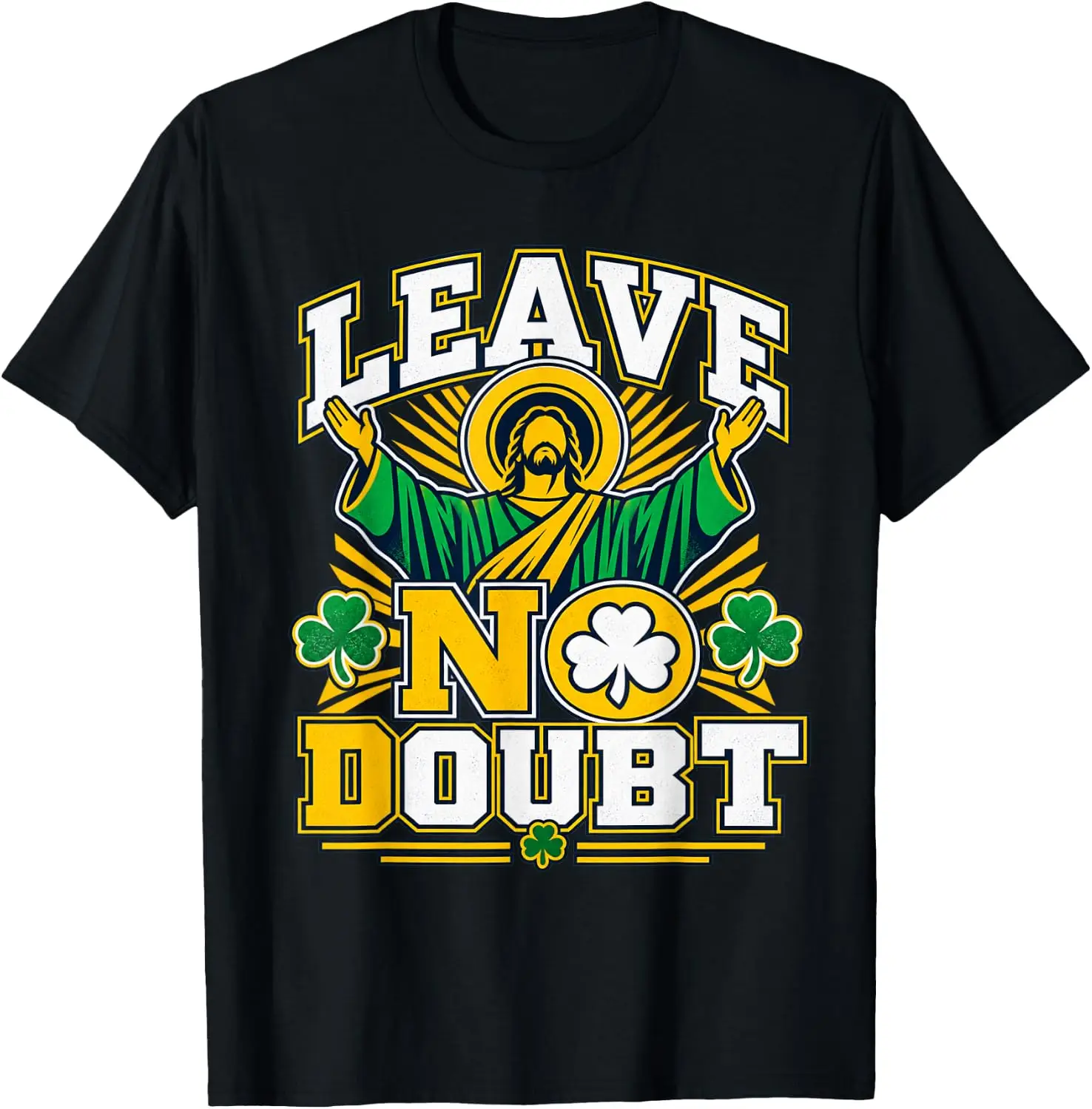 Notre Dame Leave No Doubt Tee T-Shirt Breathable, heavyweight pure cotton short-sleeve top—stylish, plus-size, and suitable for year-round wear with a sporty, casual vibe