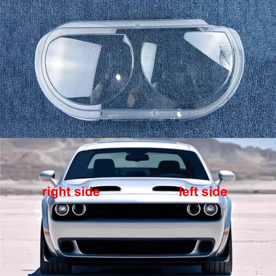 

For Dodge Challenger SRT Hellcat 2008-2014 Headlight Cover Shade Headlamp Shell Transparent Lampshade Case Lens Plexiglass