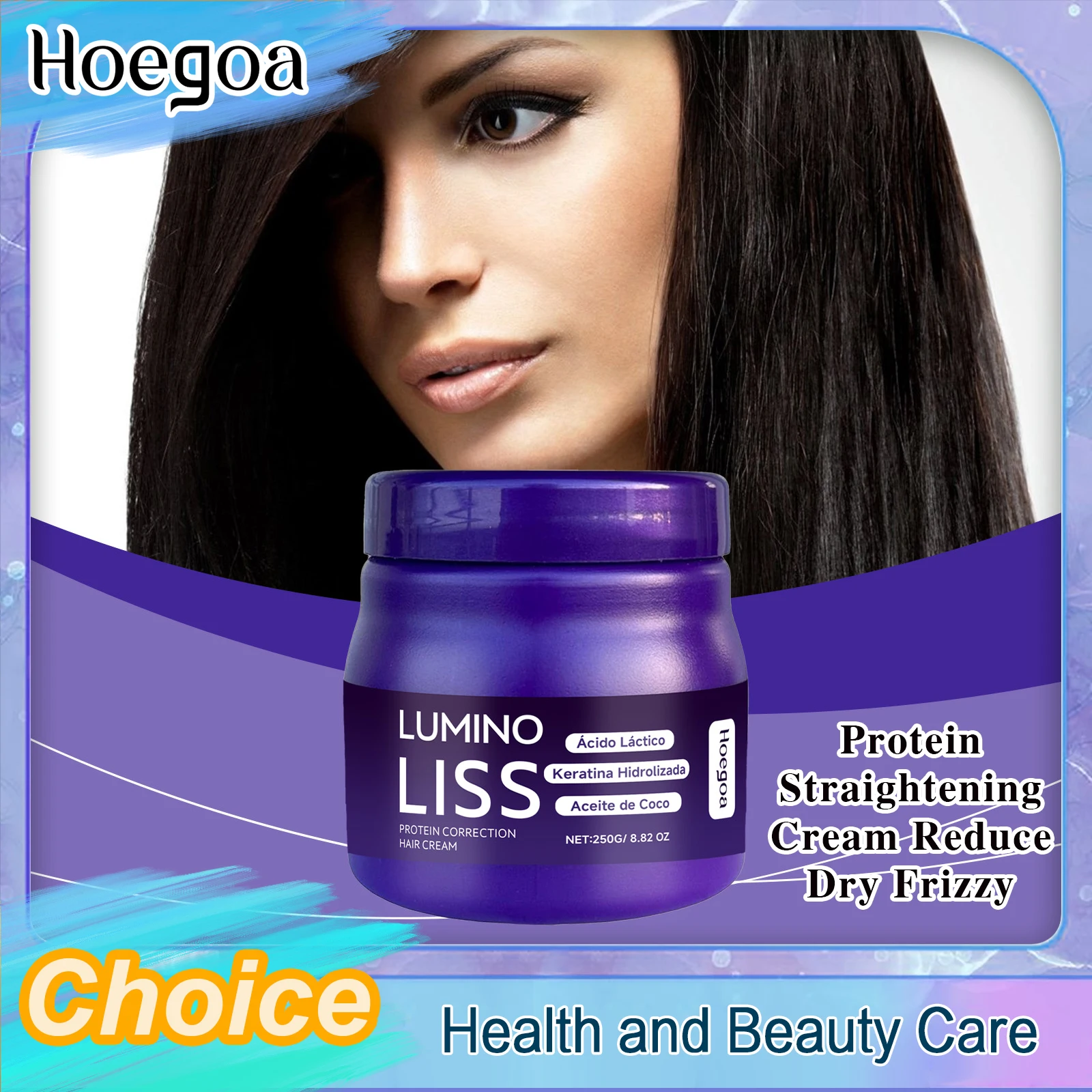 Protein Straightening Cream Reduce Dry Frizzy Damaged Hair Care Restore Soft Smooth Achieve Silky-Smooth Hair Daily Hair Care
