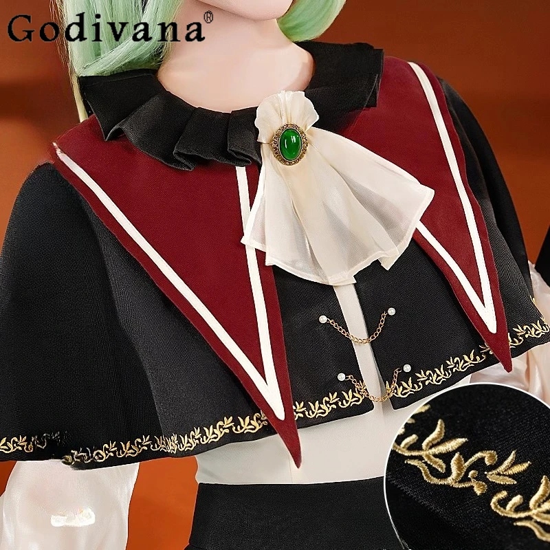 여성 할로윈 의상 세트 Anime Wakaba Mortis BanG 드림 슈트 여성 Ave Mujica 코스프레 의상 스커트 의상