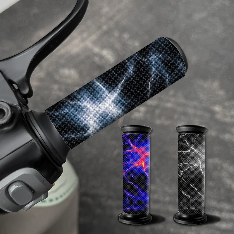 2Pcs Cool Lightning Sticker, Waterproof Sunproof Anti-Slip Vinyl Decal for Motorcycle, Bike & Scooter Handlebar
