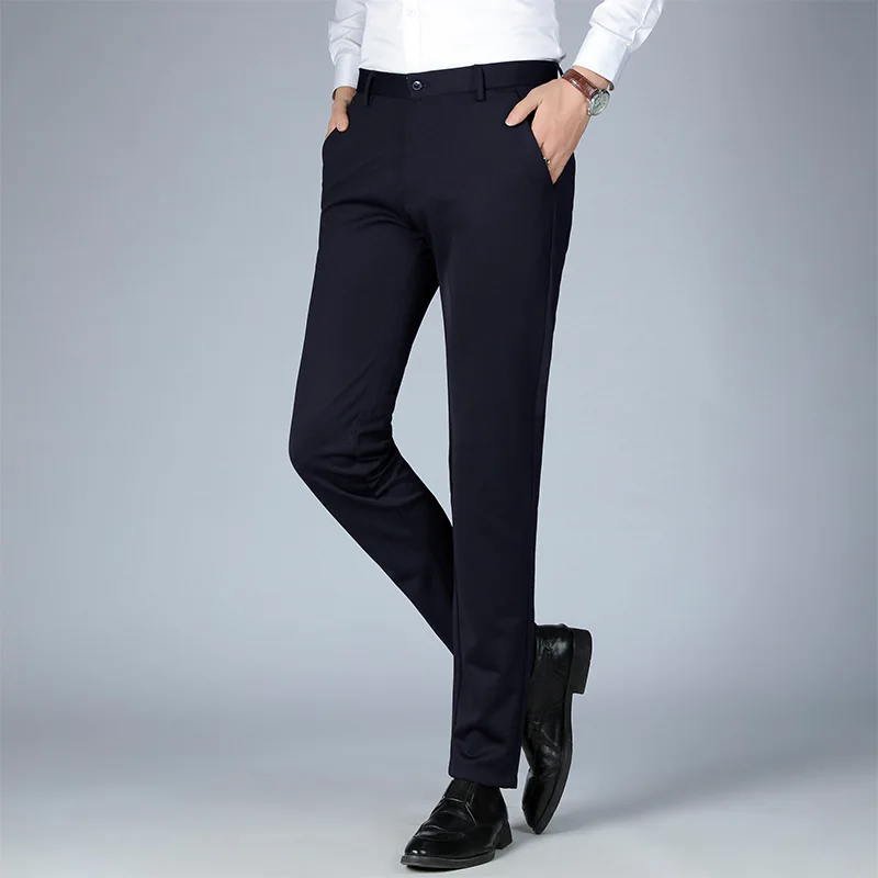 MRMT 2024 Brand New Men's Thick Velvet Men's Trousers Stretch Business Casual Pants Men's Straight Leg Trousers Long Pants