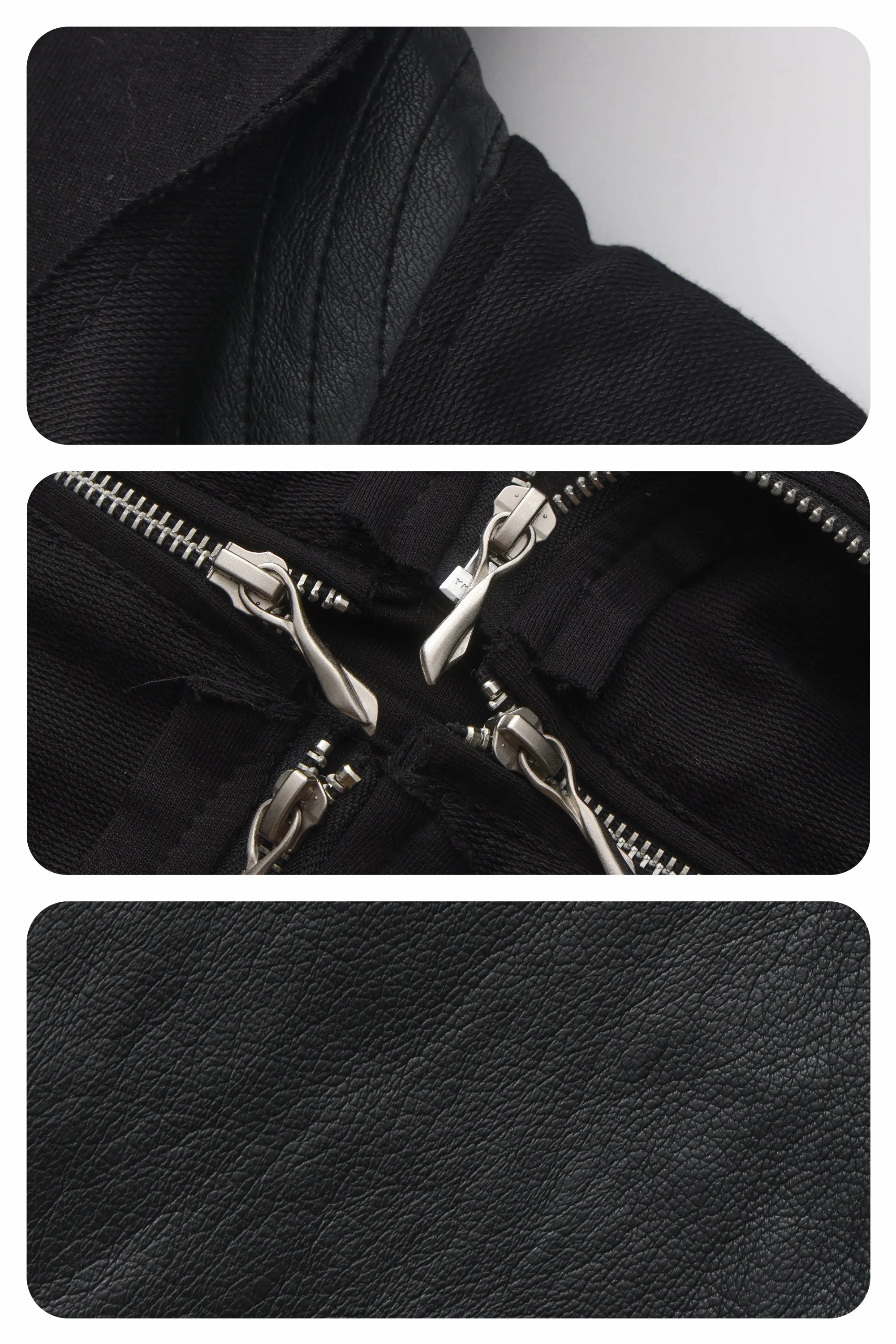HKSH Spring Autumn New Men Tide Dark Chic Ins Hoodie Hooded Cross-Zipper Sweatshirt Visual Skinny Subculture Gothic Y2K HK27437