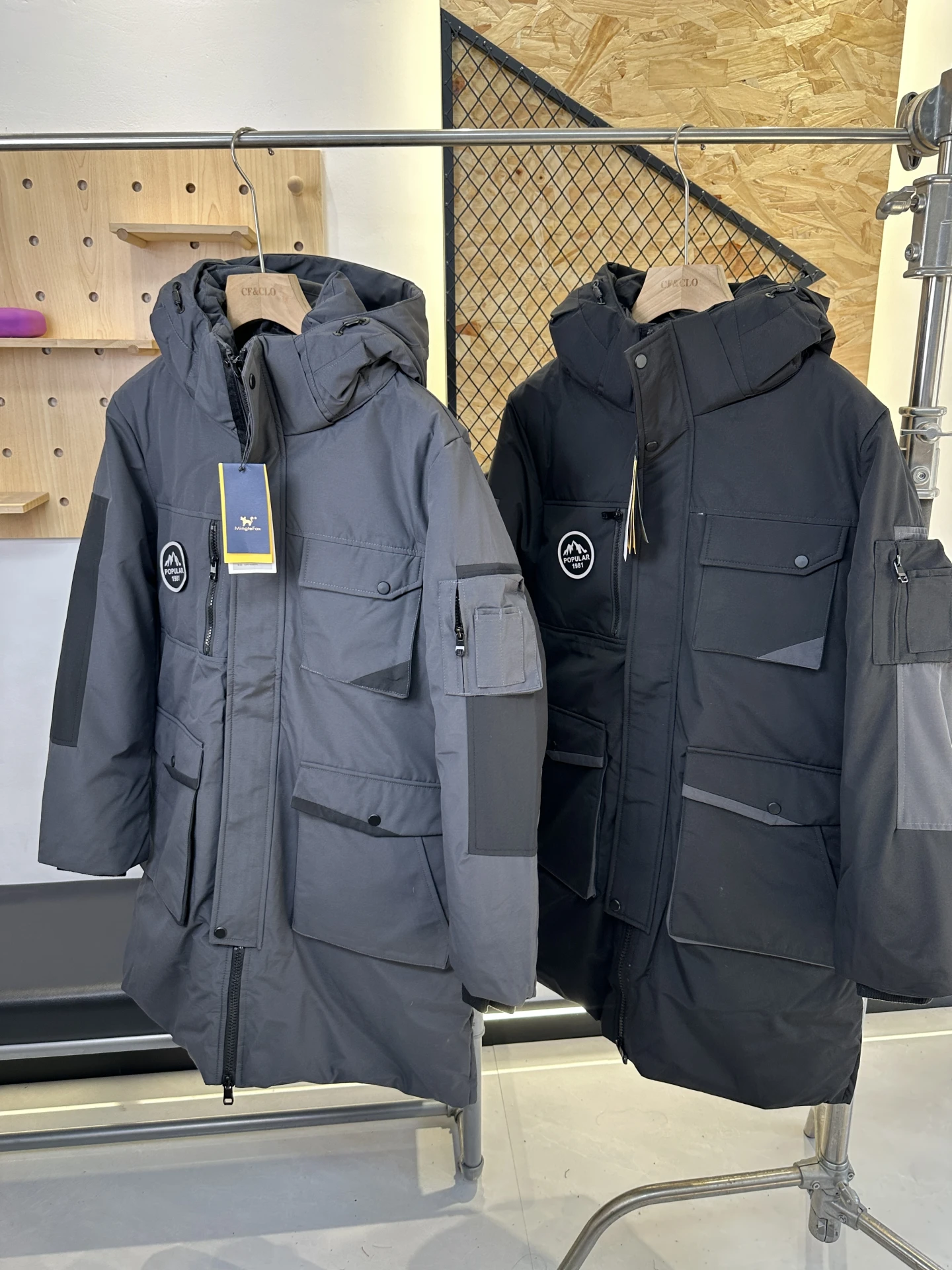 

Мужское зимнее пуховое пальто Thiened с капюшоном, белое пальто средней длины с перьями Du, теплая рабочая одежда из полиэфирного волокна, застежка-молния