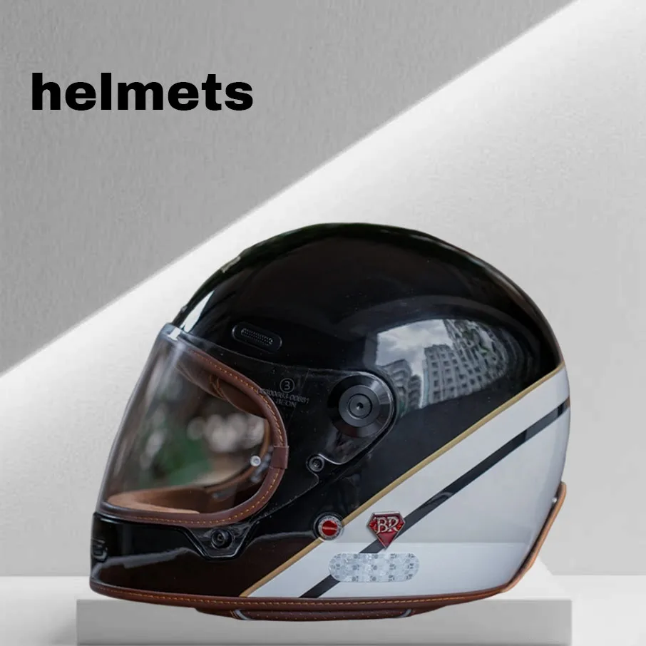 

Мотоциклетный шлем в стиле ретро, углеродное волокно, стекловолокно, полный шлем, мужской и женский мотоциклетный гоночный шлем на четыре сезона, летний шлем 3C Ce