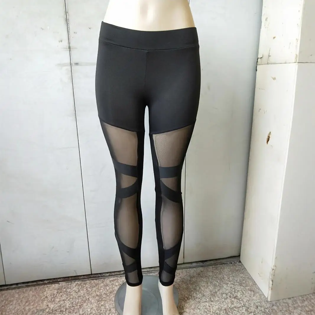 

Женские леггинсы-кроссоверы для йоги, укороченные брюки, девятисекционные штаны, 100% полиэстер, модная женская одежда