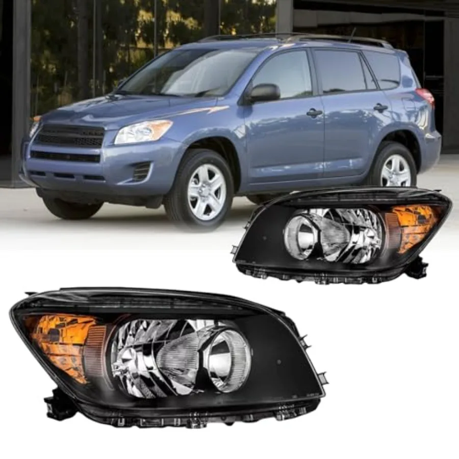 

Фара в сборе для Toyota RAV4 2006, 2007, 2008, пара галогенных ламп, левый, правый, янтарный, замена, черный для улучшенного носа