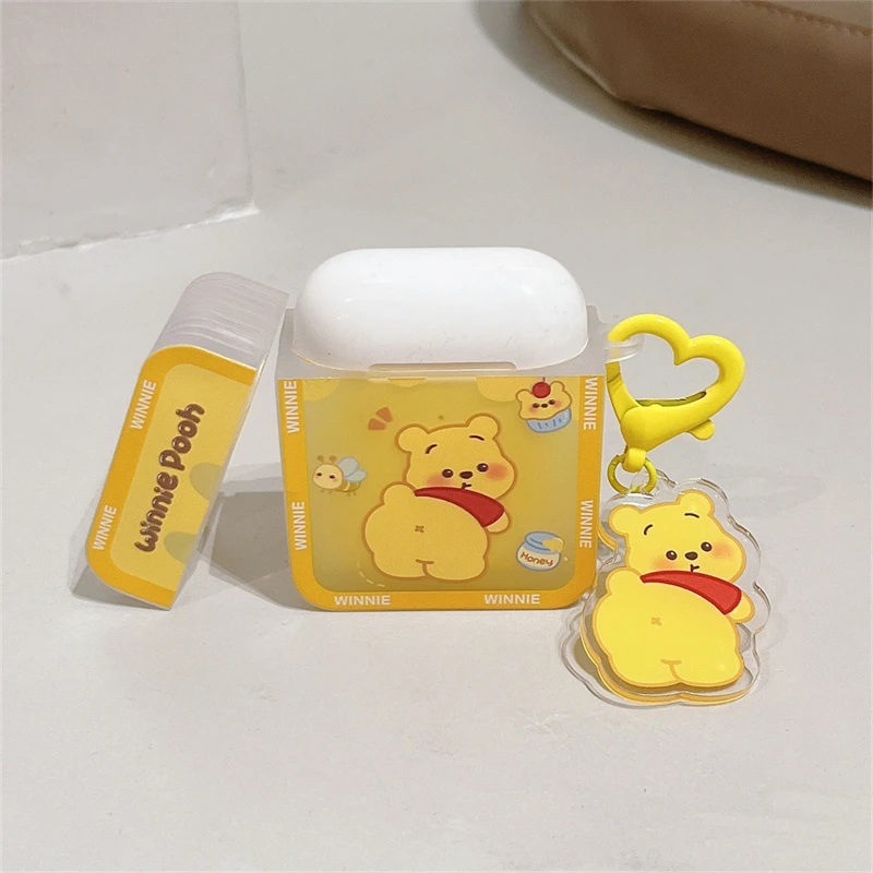 Disney Winnie Pooh For Apple AirPods 1 2 Pro 3rd Generation Cover Bluetooth Headphone Cover Cartoon Protective Case With Pendant