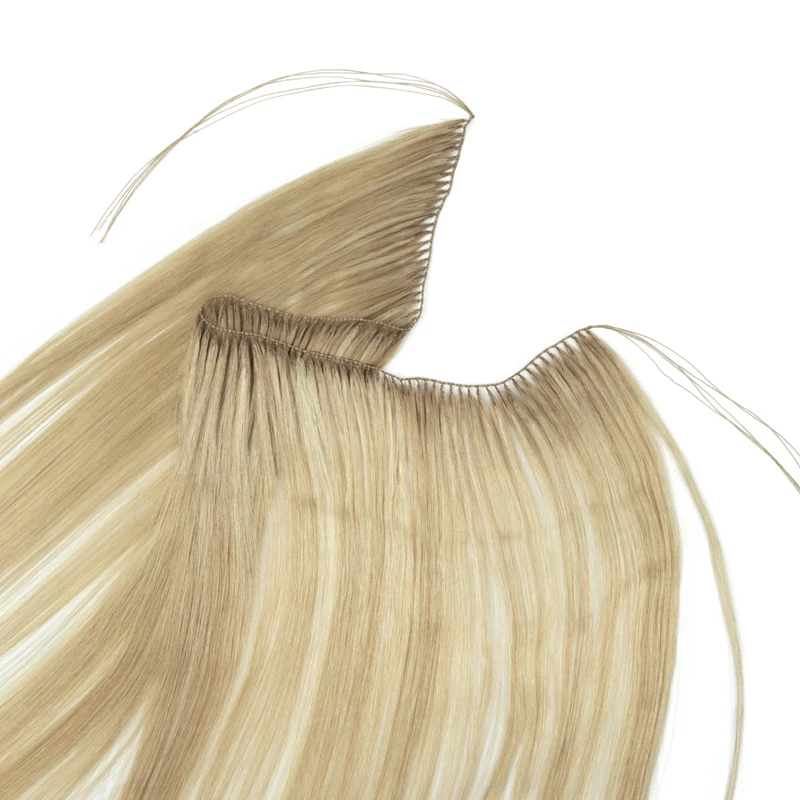 Veren Haarbundels Extensions Natuurlijke Vislijn Menselijk haar Niet-Remy Onzichtbare Micro-ringen Haarverlenging Inslag 100 strengen