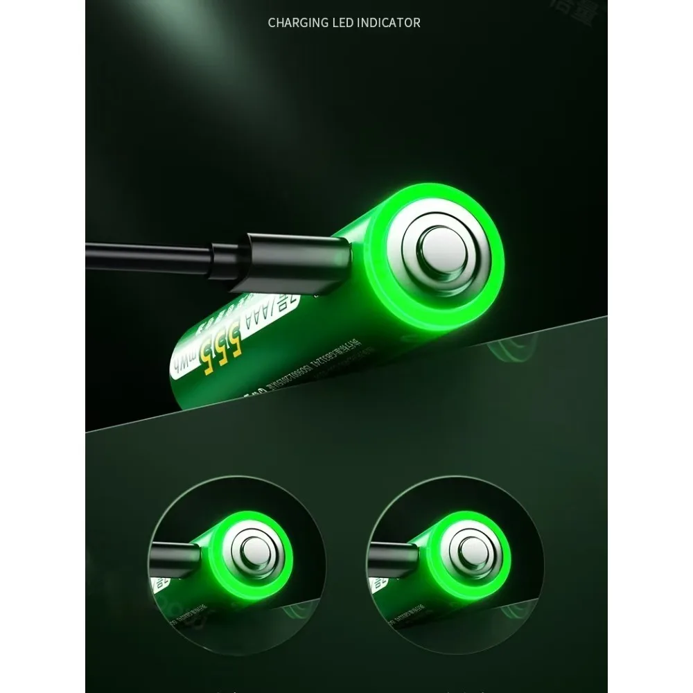 

4pcs/lot AAA rechargeable battery 1.5V 555mWh USB lithium battery keyboard toy monitor gamepad battery