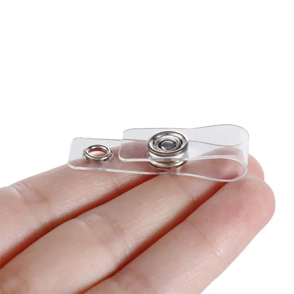 High Quality Retractable Transparent PVC Clear Name Card Keychains Card Holder Lanyard Card Holder Buckle ID Card Holder