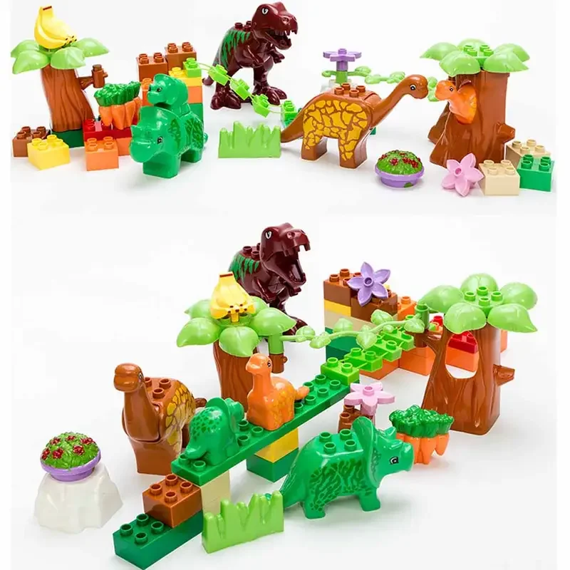 Dino Valley Bouwstenen Set Boxed 40 Stuks Grote Deeltjes Dier Dinosaurus Wereld Model Speelgoed Bricks Compatibel Duploed Speelgoed gift