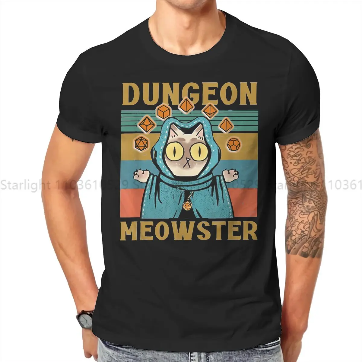 

Dungeon Meowster TShirt For Male DnD Game Clothing Novelty T Shirt Comfortable