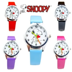 MINISO Cute Snoopy Children Quartz Watch Kawaii Anime Figure Kid Wristwatch Fashion Noctilucent Colorful Needle Watch Gift Boys