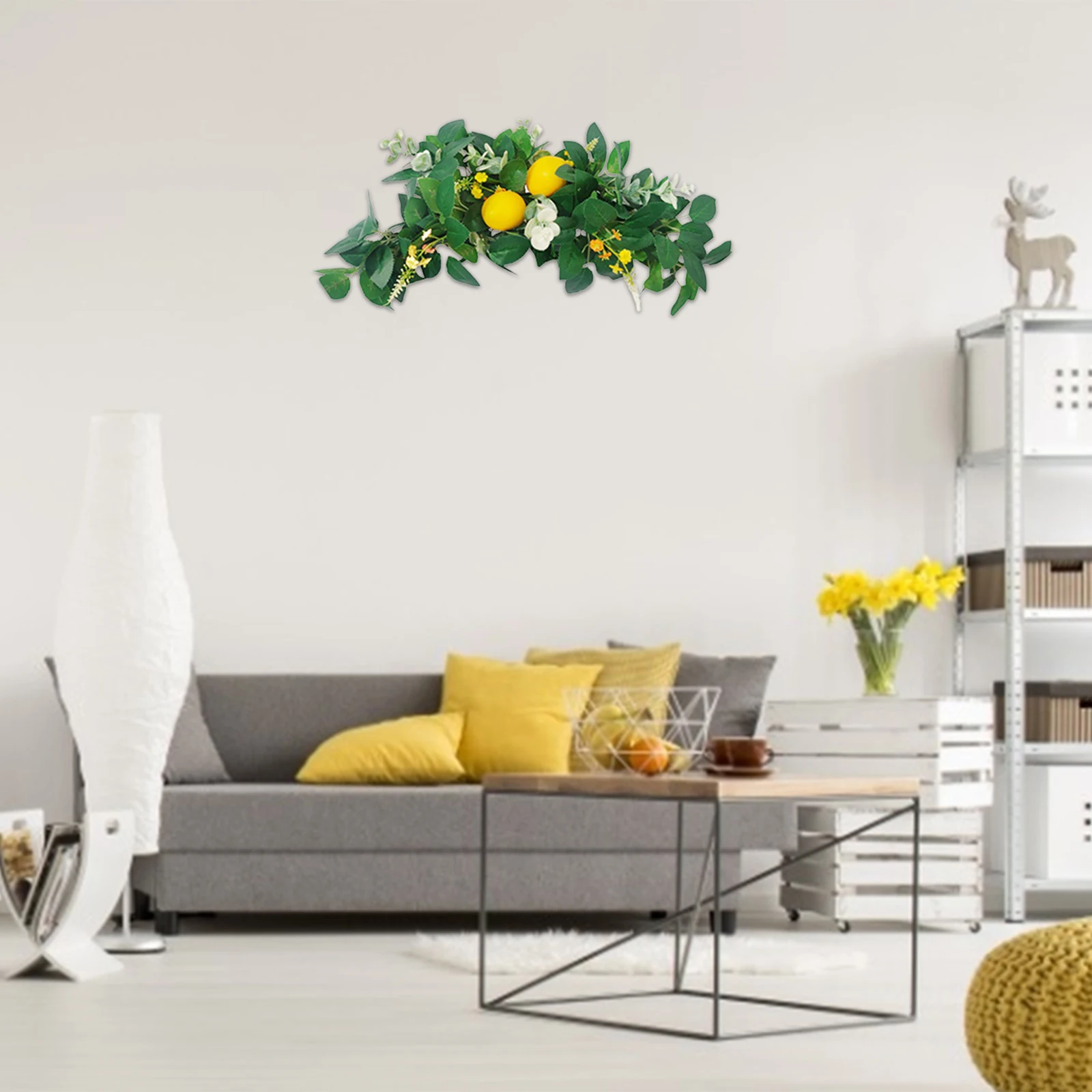 

Lemon Branches Home Garden Kitchen Wall Hanging Ornament Wreath Simulation Furnishings Decoration Beautify Party Artificial