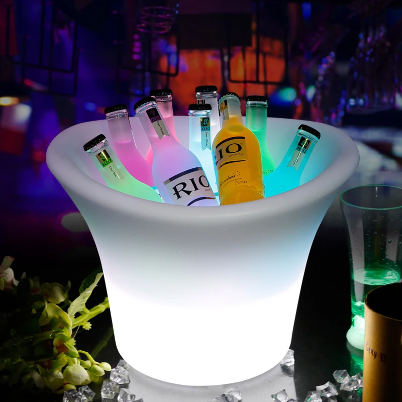 ANITA LED Ice Bucket Table Lamp Creative Wine Beer Remote Control 16 Color Bar Charging USB