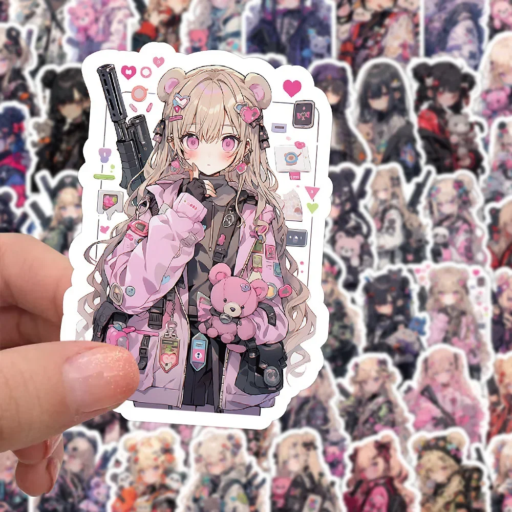 60PCS Anime Beautiful Girl Bear Killer Cool Sticker DIY Phone Laptop Wall Luggage Skateboard Graffiti Stickers Gift