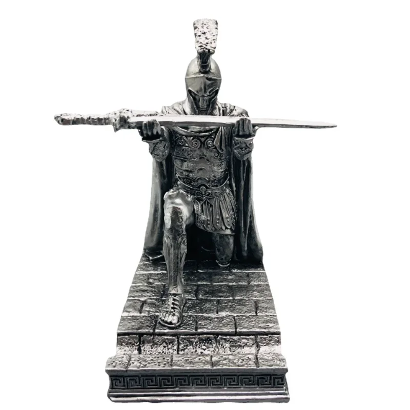 Knight Pen and Phone Holder Executive Soldier Figurine Pencil Stand for Office Accessories Pen Stand Desk Organizer
