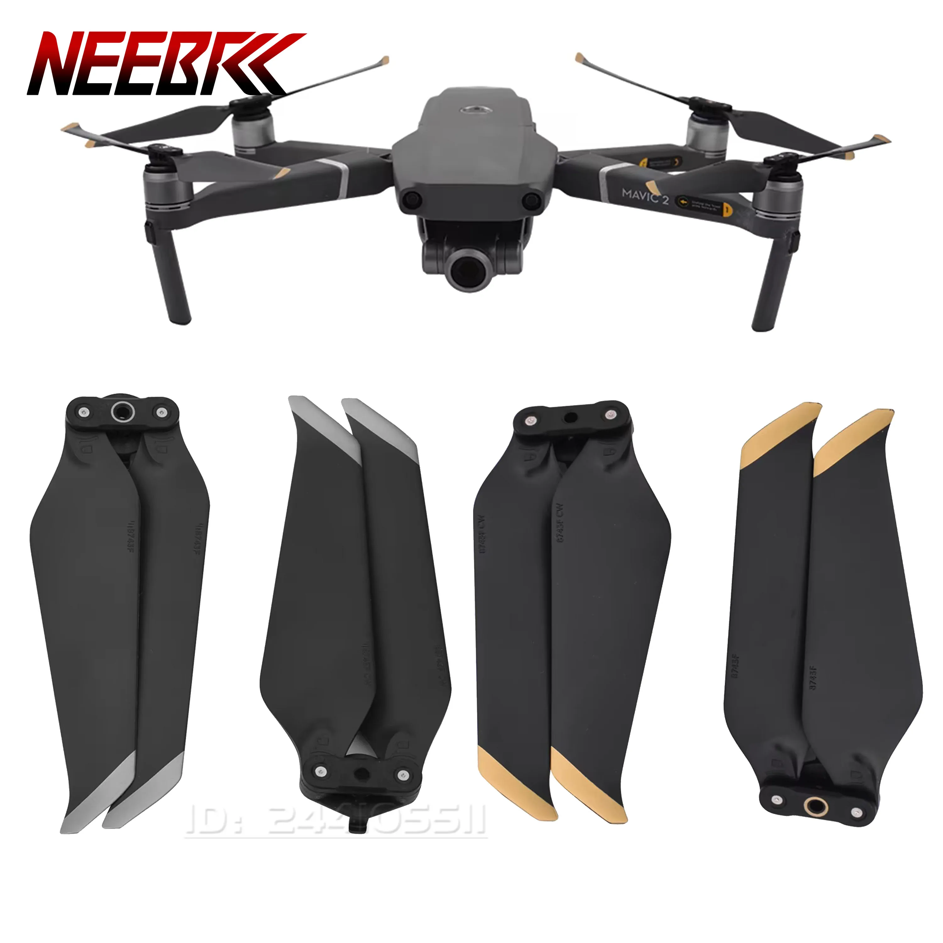 

8743 Foldable Drone Prop Low-Noise Blade Noise Reduction Propellers for DJI Mavic 2 Pro/Zoom Quadcopter Replacement Accessories