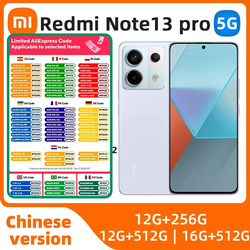 Chinese version Xiaomi Redmi Note 13 Pro 5G Smartphone 6.67