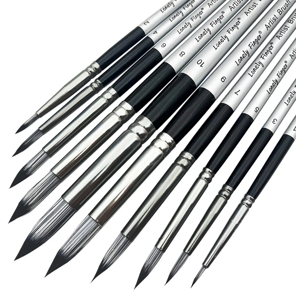 Acrylic Paint Brushes Set, 10pcs Professional Artist Paintbrushes for Acrylic Watercolor Oil Painting, Face Body Nail Art