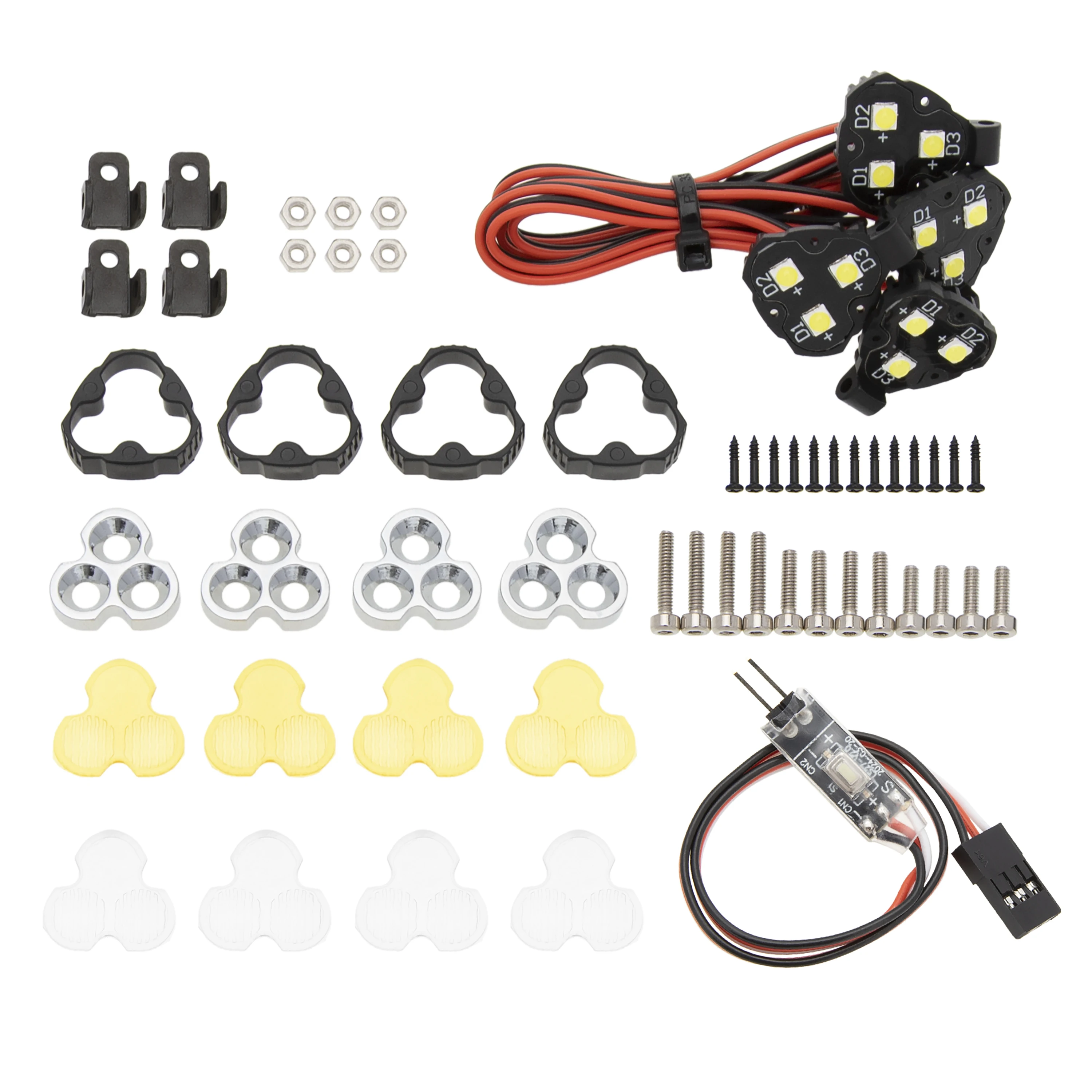 MEUS RACING RC Car LED Lights Kit for Axial SCX10 90046 Wraith Traxxas TRX4 TRX6 Redcat Gen8 1/10 1/8 RC Crawler Upgrades Parts.