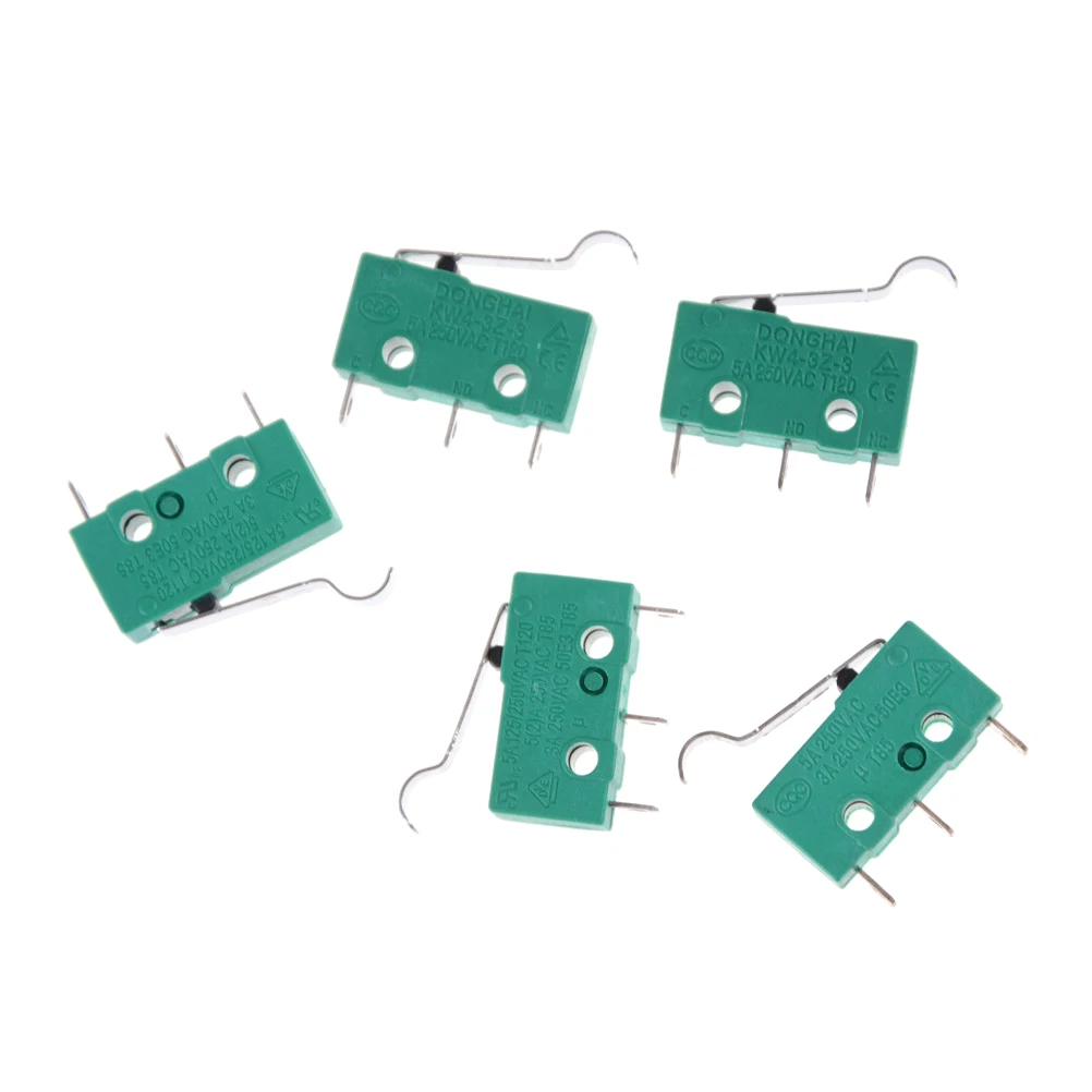 

5pcs KW4-3Z-3 SPDT NO NC Momentary Hinge Lever Limit Switch Microswitch