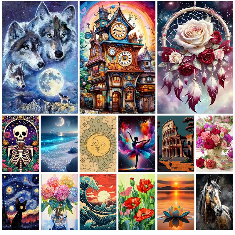 

5D Diy Diamond Paintings Kits New 2025 Accessories 30x40 cm Wall Art Diamond Art Painting Kits Embroidery Full Crystal Mosaic