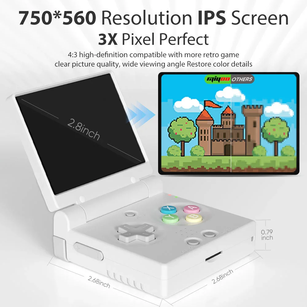 Miyoo Mini Flip ゲーム機 2.8インチ 750*560解像度 IPSスクリーン