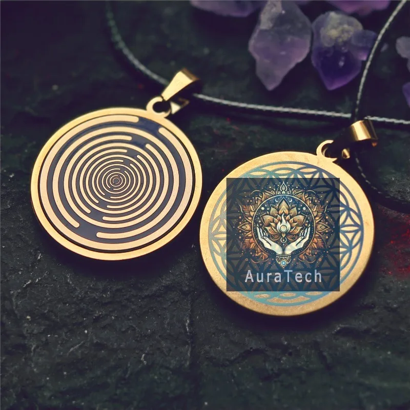 MWO Polarizing Disc Necklace Multi-Wave Oscillator Sacred Geometry Pendant