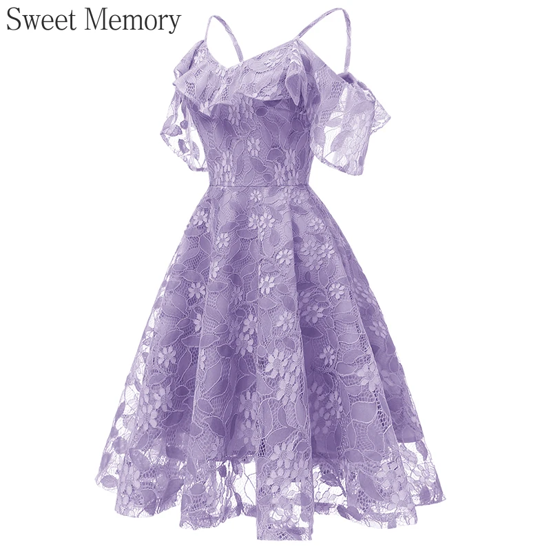 Sweet Memory Girl Lilac Short Cocktail Dress Lady Party Floral V-Neck Prom Dresses Purple Gown Elegant Women Vestido