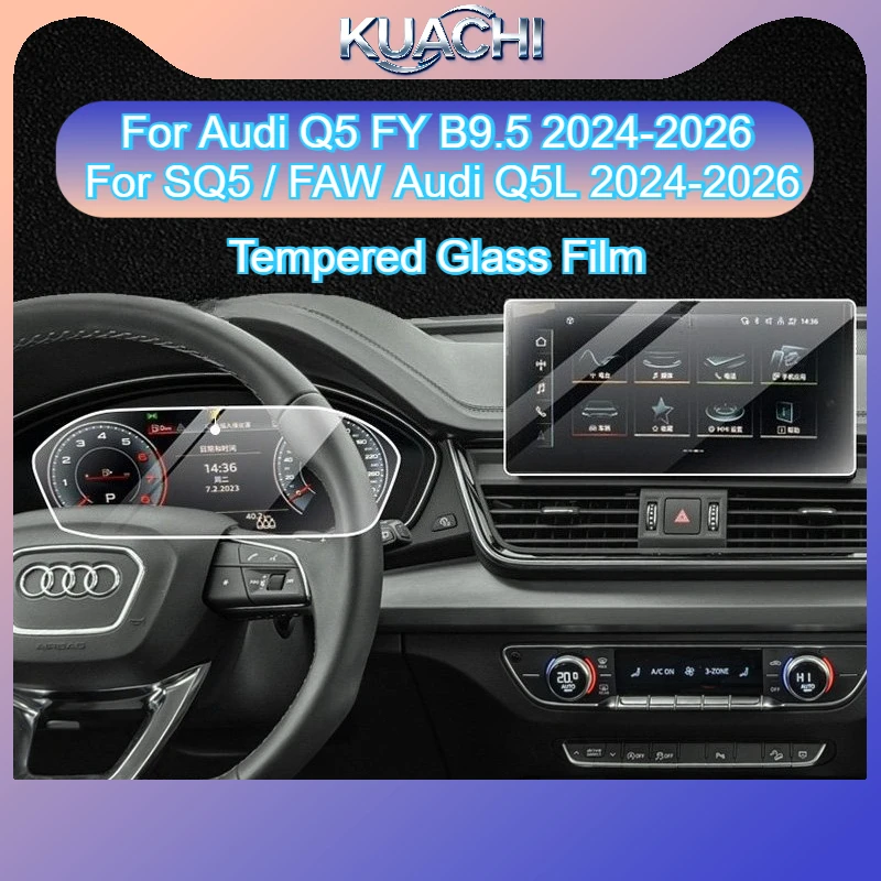 

Tempered Glass Film For Audi Q5 FY B9.5 2024-2026 SQ5/FAW Audi Q5L 2024-2026 Screen Protector Anti-Scratch HD Clear accessories