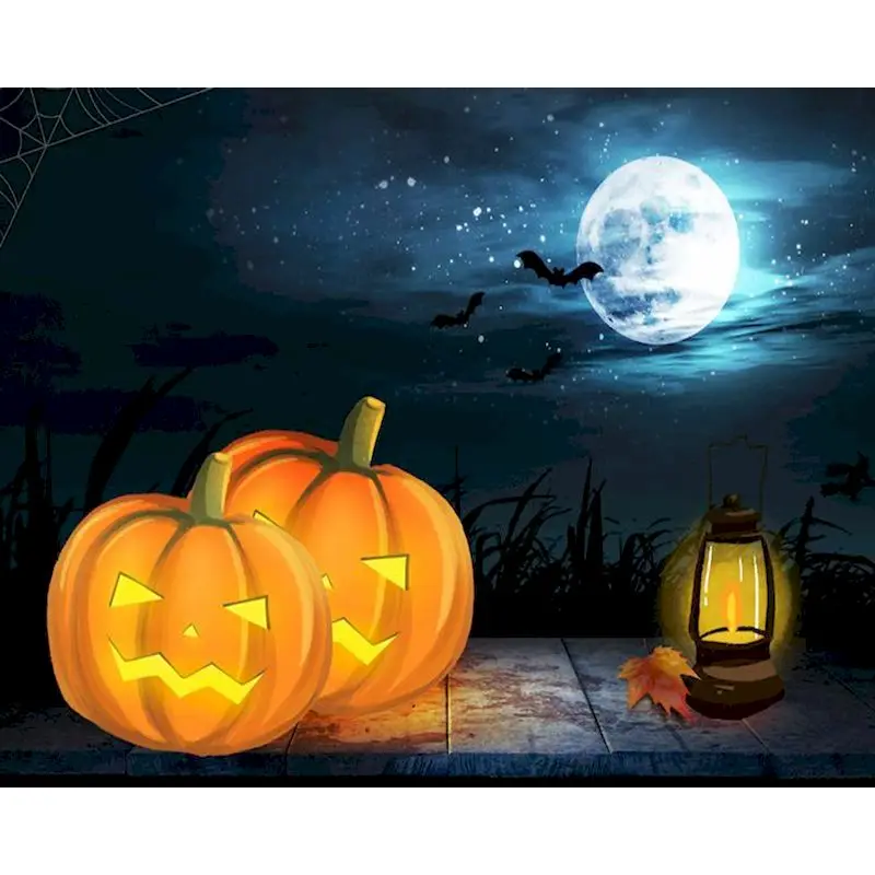 

GATYZTORY Painting By Numbers For Adults Starter Kits Halloween Landscape Personalized Gift Paint With Numbers For Home Decor