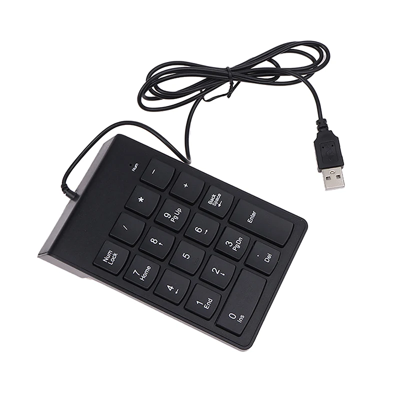 Teclado para ordenador portátil, PC de escritorio, teclado numérico de 18 teclas, teclado numérico Universal, cable USB, Mini teclado numérico
