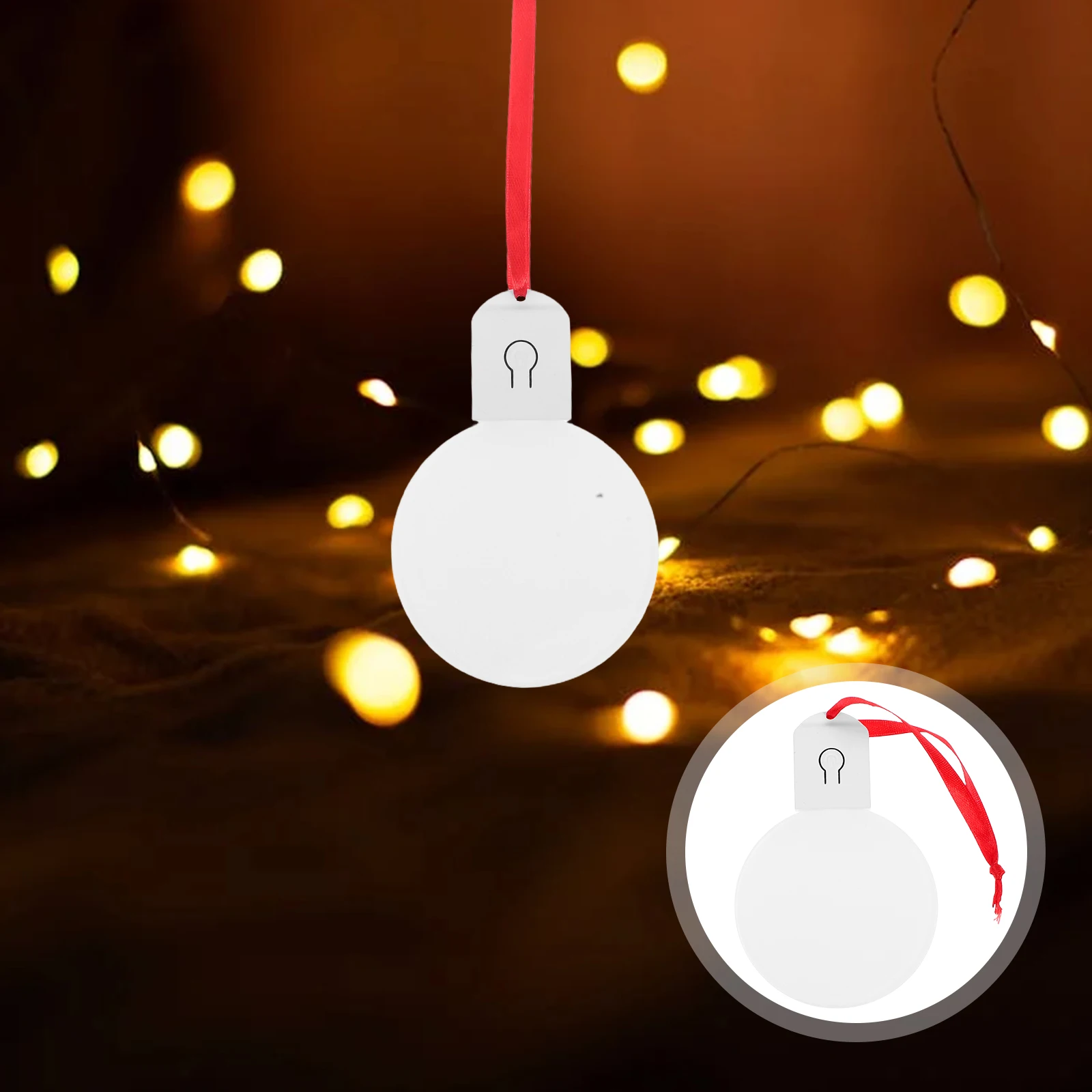 

Creative Christmas Sublimation Ornament Blank Acrylic Night Light Led Diy Craft Decoration For Bedroom Living Room Round Style