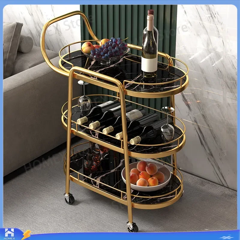 Commercial Mobile Food Cart Stainless Steel Serving Trolley with Wheels Ultra Quiet Hotel Restaurant Kitchen Utility Cart