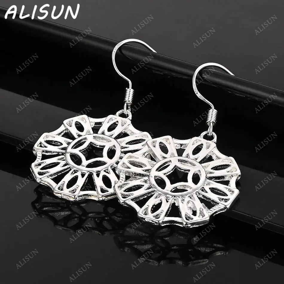 

ALISUN 925 Sterling Silver Geometric Earrings Drop Earrings For Women Charm Trend Birthday Gifts Fashion Party Fine Jewelry