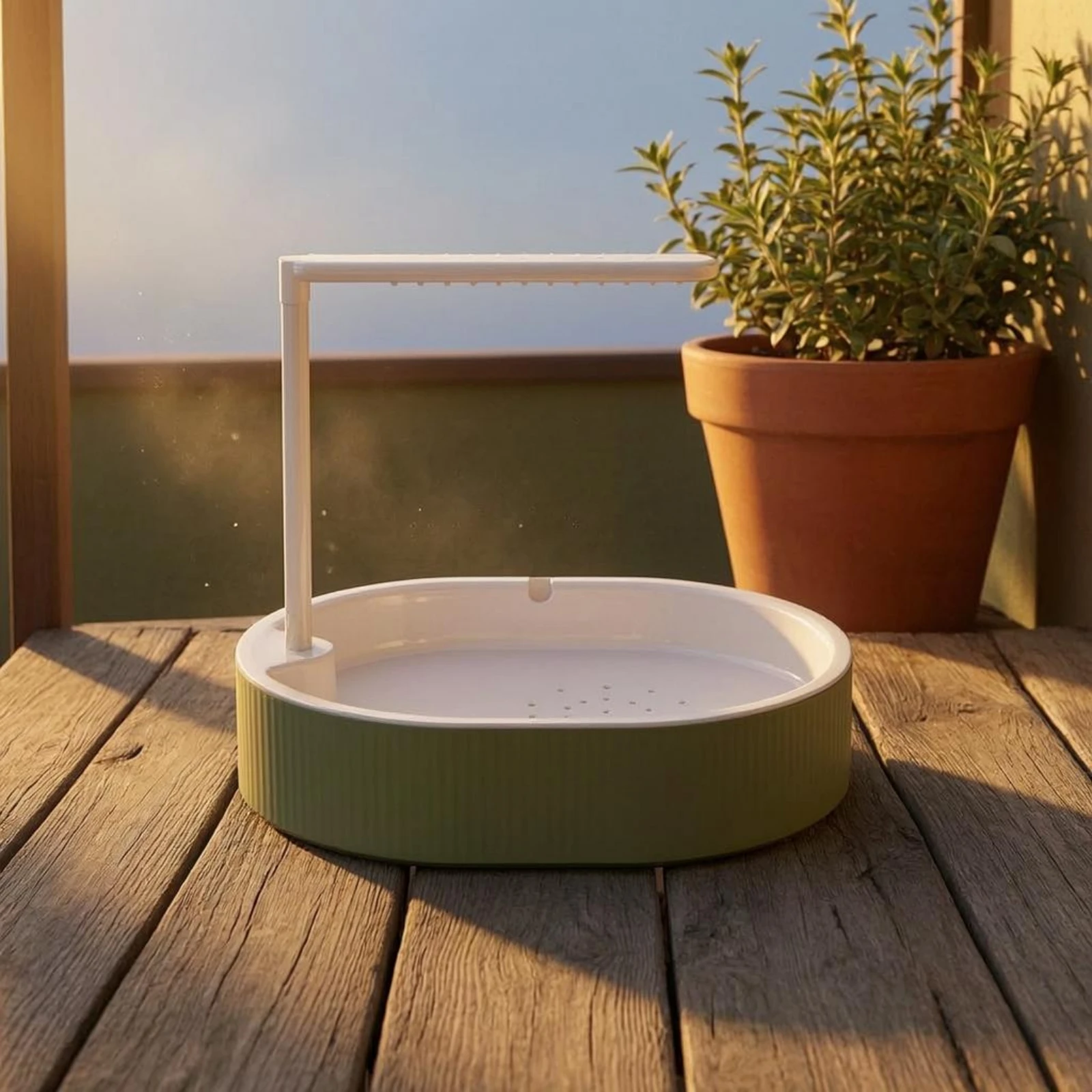 Parrot Bath Basin Green and White Bird Shower Bath Parrot Bathtub Plastic Pet Accessory Transparent view 5