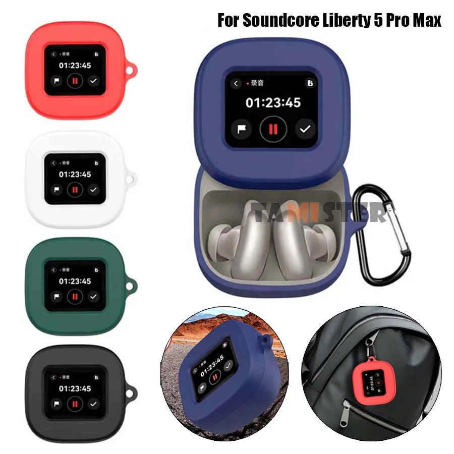 Capa Protetora de Silicone para Soundcore Liberty 5 Pro Max, Acessório Protetor para Fones de Ouvido Sem Fio Liberty 5 Pro Max
