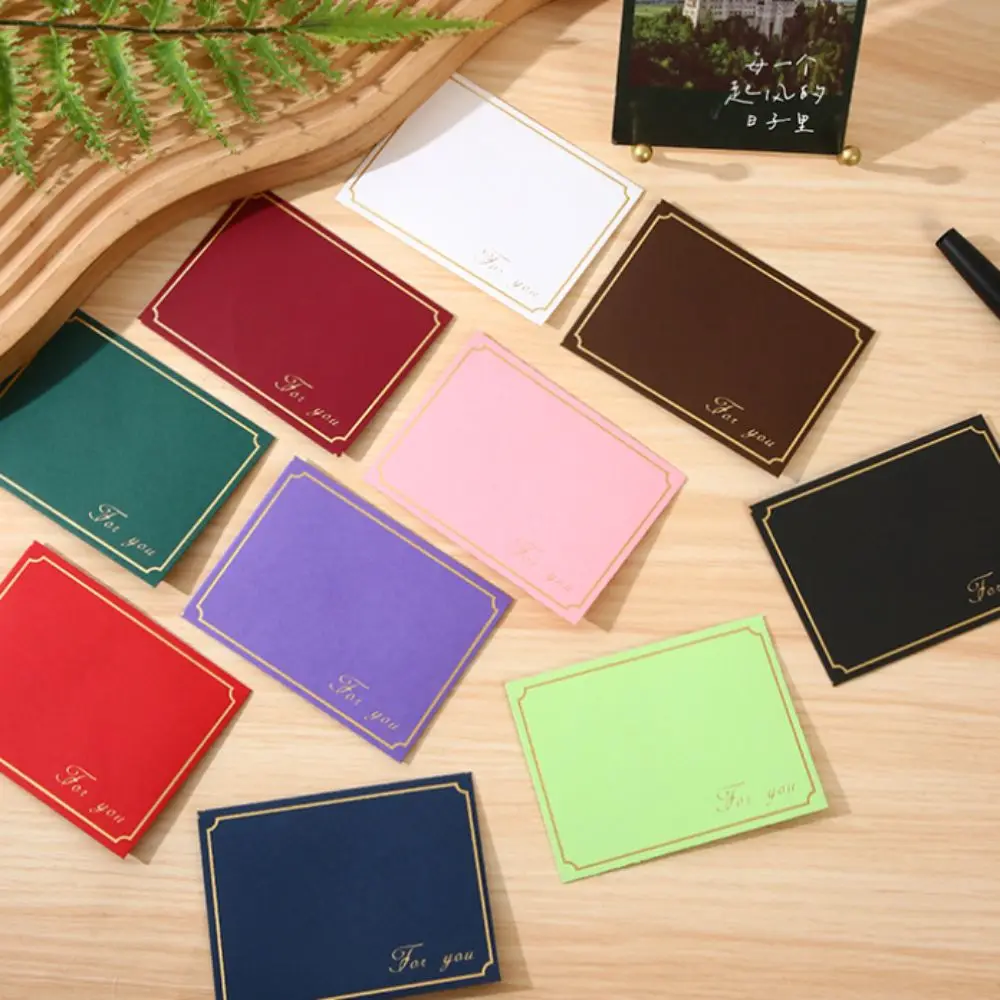 10pcs Vintage Gold Stamping Envelopes Invitation Card Romantic Decoration Envelope Set Nostalgia Art Bronzed Seal