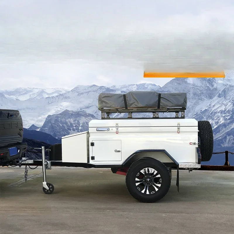 Small outdoor camping vehicle camping trailer independent suspension within