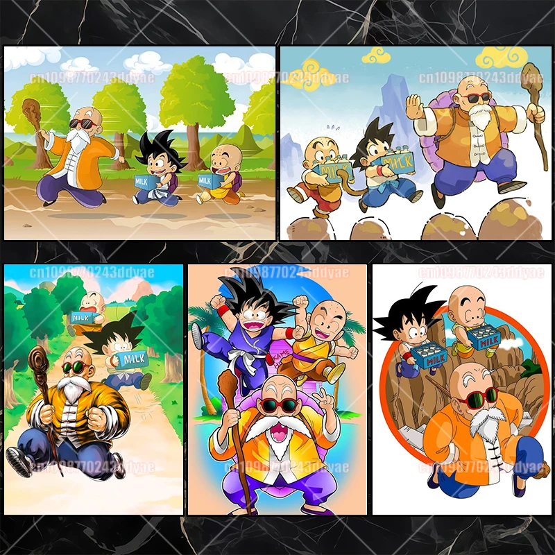 

Poster Printing Dragon Ball Goku Master Roshi Birthday Gift Wall Art Living Room Children's Bedroom Decoration Classic Picture