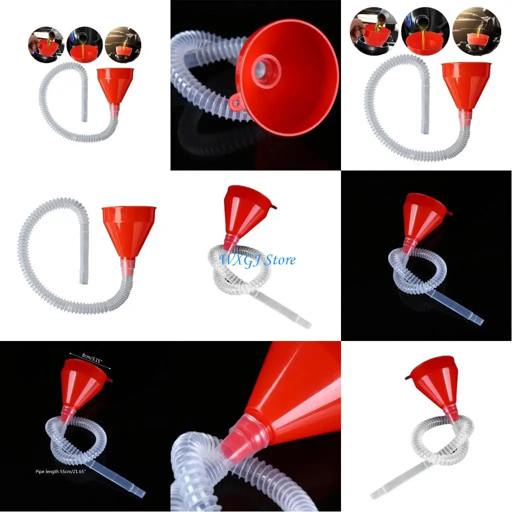 

37JE заправочная воронка с съемными шлангами Универсальная воронка для заполнения для мотоцикла двигателя бензиновая масляная